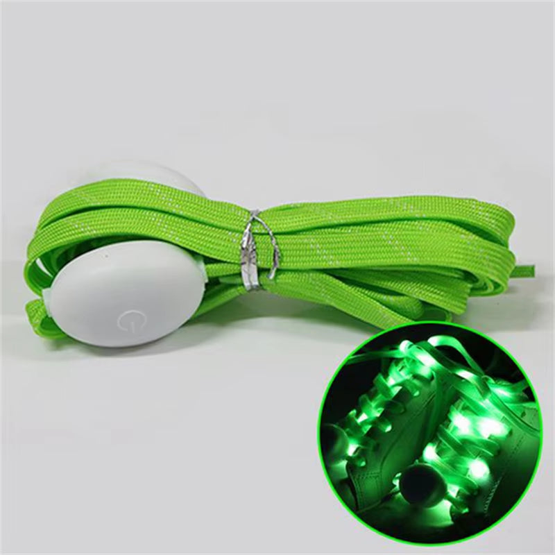 2Pcs LED Sport Luminous Shoelaces Glow Shoe Strings round Flash Light Shoelaces Batteries No Tie Lazy Shoe Laces Party Decor