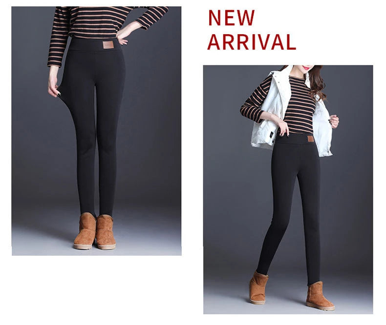 "Winter-Ready Chic: Insulated Lamb Fleece High-Waist Leggings for Women"