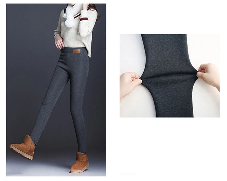 "Winter-Ready Chic: Insulated Lamb Fleece High-Waist Leggings for Women"