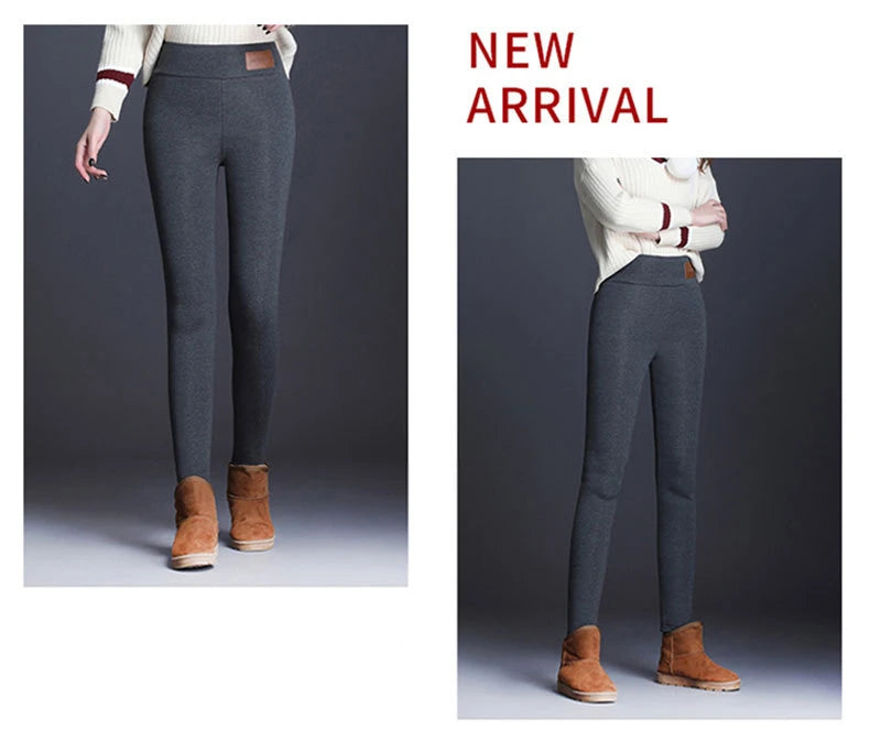 "Winter-Ready Chic: Insulated Lamb Fleece High-Waist Leggings for Women"